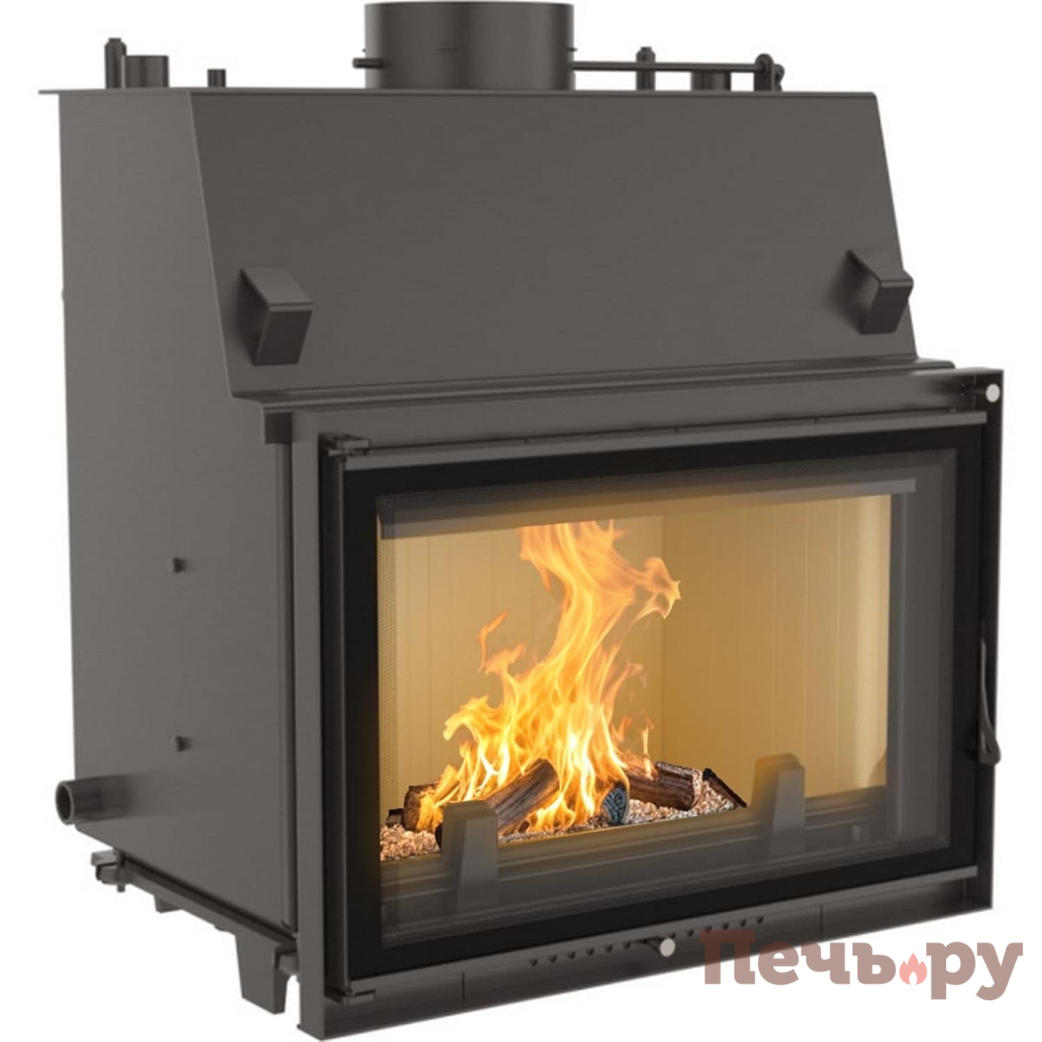 Каминная топка Kratki Oliwia/PW/22/W/Deco, змеевик видео