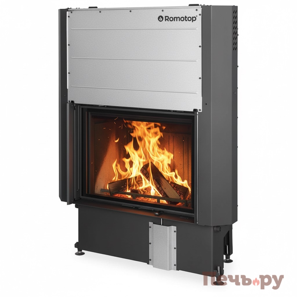 Каминная топка Romotop Impression 2G L 80.60.01 черный шамот видео
