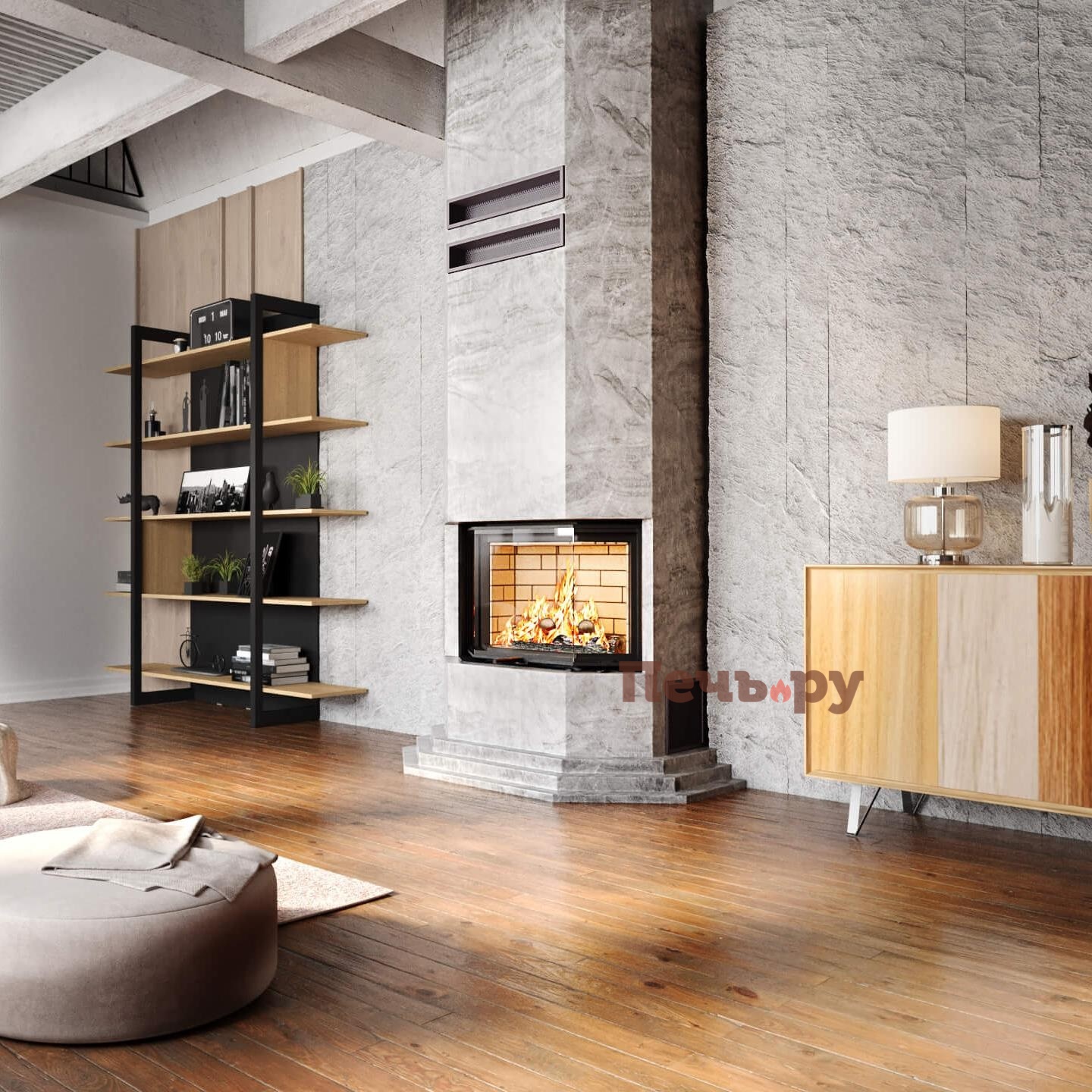 Каминная топка Астов ПП 8857 видео