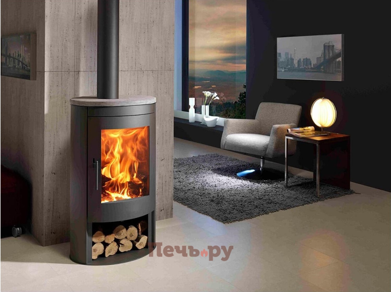 Печь камин Panadero Oval видео