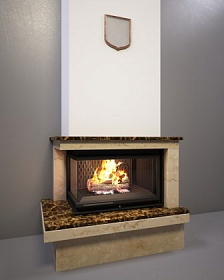 Каминная облицовка FireBird Онега (для топки Amelia/LP/BS/G) (угловое стекло слева-справа, гильотина) фото